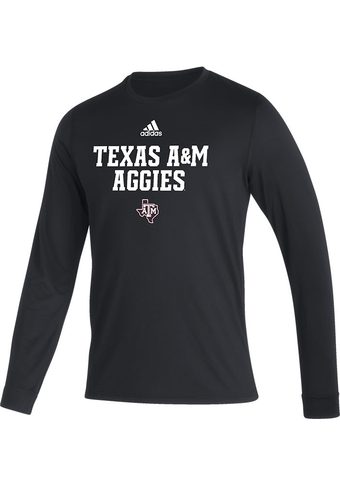 Adidas Texas A&M Aggies Black Locker Wordmark Long Sleeve T-Shirt
