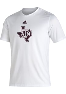 Adidas Texas A&amp;M Aggies White Locker Logo Short Sleeve T Shirt