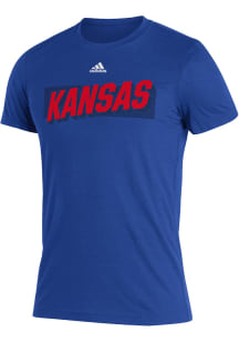 Adidas Kansas Jayhawks Blue Backdrop Short Sleeve T Shirt