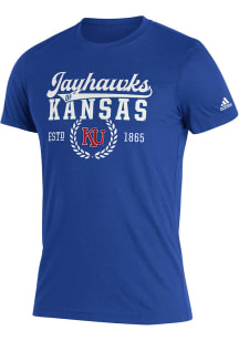 Adidas Kansas Jayhawks Blue Second Semester Short Sleeve T Shirt