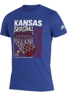 Adidas Kansas Jayhawks Blue Clutch Buckets Short Sleeve T Shirt