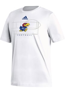 Adidas Kansas Jayhawks White Locker Lines Football Short Sleeve T Shirt