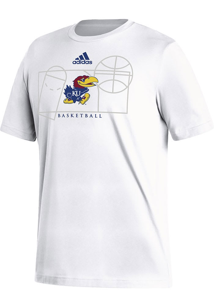 Adidas Kansas Jayhawks White Locker Lines Basketball Short Sleeve T Shirt