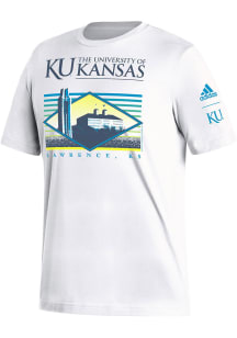 Adidas Kansas Jayhawks White Wish You Were Here Short Sleeve T Shirt