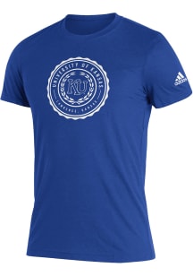Adidas Kansas Jayhawks Blue Locker Seal Short Sleeve T Shirt