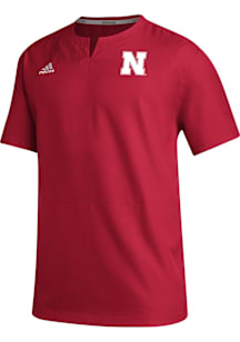 Adidas Nebraska Cornhuskers Mens Red Cage Short Sleeve Jacket