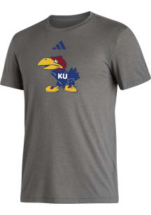 Adidas Kansas Jayhawks Grey Core Blend Short Sleeve T Shirt