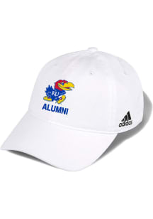 Adidas Kansas Jayhawks Alumni Washed Slouch Adjustable Hat - White
