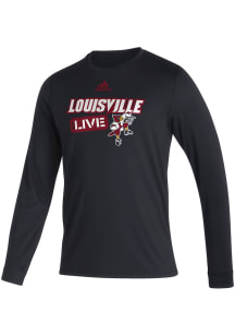 Adidas Louisville Cardinals Black Louisville Live Long Sleeve T Shirt