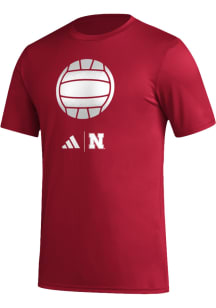 Adidas Nebraska Cornhuskers Red Volleyball Short Sleeve T Shirt