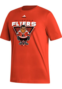 Adidas Philadelphia Flyers Orange FRESH MASCOT Short Sleeve T Shirt