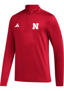 Adidas Nebraska Cornhuskers Mens Red Golf Long Sleeve 1/4 Zip Pullover
