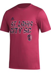 Adidas St Louis City SC Pink Pregame Hook Short Sleeve T Shirt