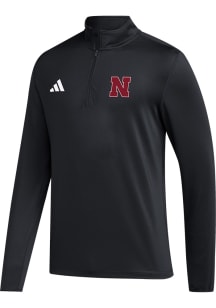Adidas Nebraska Cornhuskers Mens Black Golf Long Sleeve 1/4 Zip Pullover
