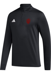Mens Indiana Hoosiers Black Adidas Golf Qtr Zip Pullover