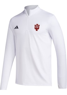 Adidas Indiana Hoosiers Mens White Golf Long Sleeve 1/4 Zip Pullover