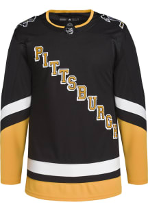 Adidas  Pittsburgh Penguins Mens Black Third Wordmark Hockey Jersey