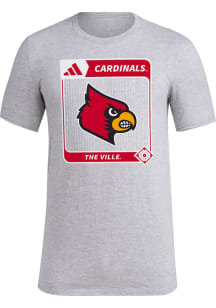 Adidas Louisville Cardinals Grey 2023 Baseball Dugout Postseason Short Sleeve T Shirt