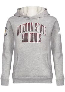 Adidas Arizona State Sun Devils Youth Grey Arch Wordmark Long Sleeve Hoodie