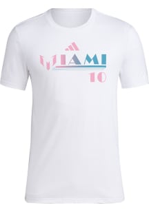 Lionel Messi Inter Miami CF White Big M Miami Player Tee Short Sleeve Player T Shirt