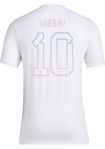 Lionel Messi Inter Miami CF White Name Number Short Sleeve Player T Shirt