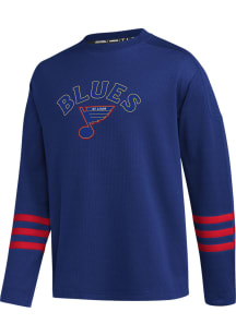Adidas St Louis Blues Mens Blue Patch Logo Long Sleeve Fashion Sweatshirt