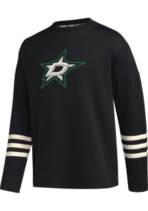 Adidas Dallas Stars Mens Black Patch Logo Long Sleeve Fashion Sweatshirt