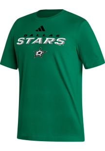 Adidas Dallas Stars Kelly Green Primary Wordmark Short Sleeve T Shirt