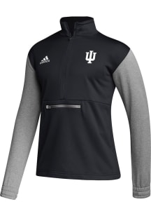 Adidas Indiana Hoosiers Mens Black Team Issue Long Sleeve 1/4 Zip Pullover
