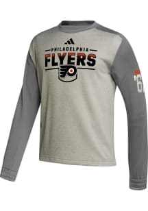 Adidas Philadelphia Flyers Mens Orange Increased Speed Team Issue Long Sleeve Sweatshirt