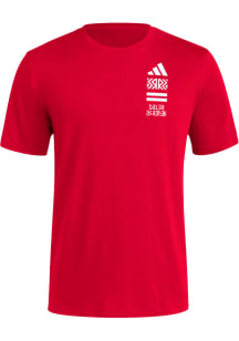 Adidas Nebraska Cornhuskers Red Reverse Retro Short Sleeve T Shirt