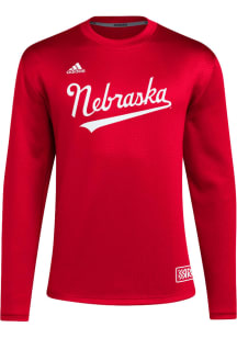 Adidas Nebraska Cornhuskers Mens Red Reverse Retro Long Sleeve Crew Sweatshirt