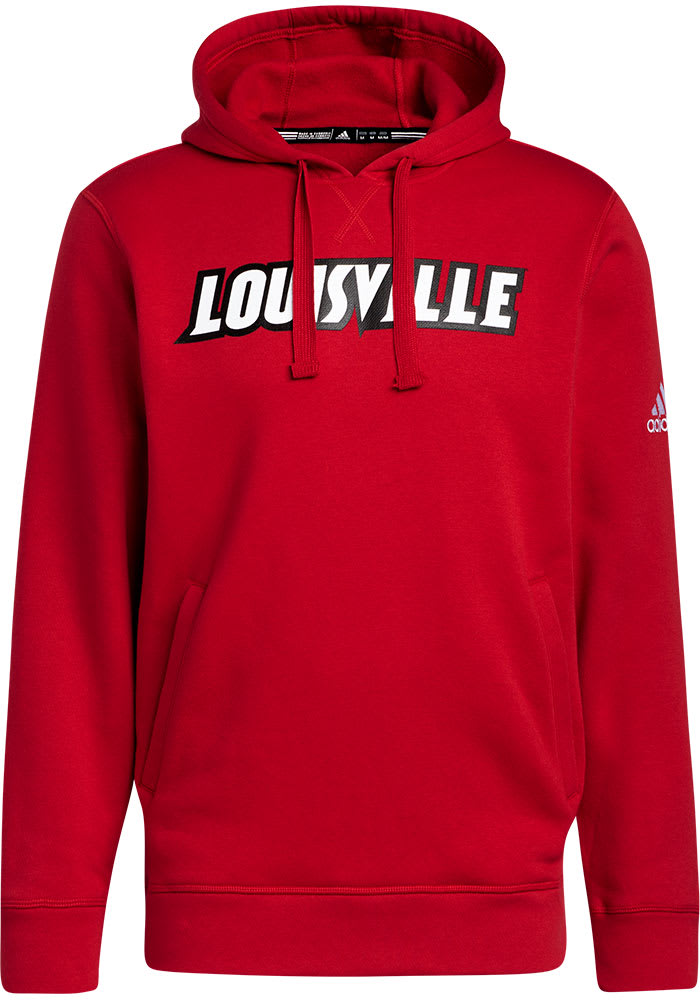 Adidas Louisville Cardinals Mens Red Locker Official Long Sleeve Hoodie