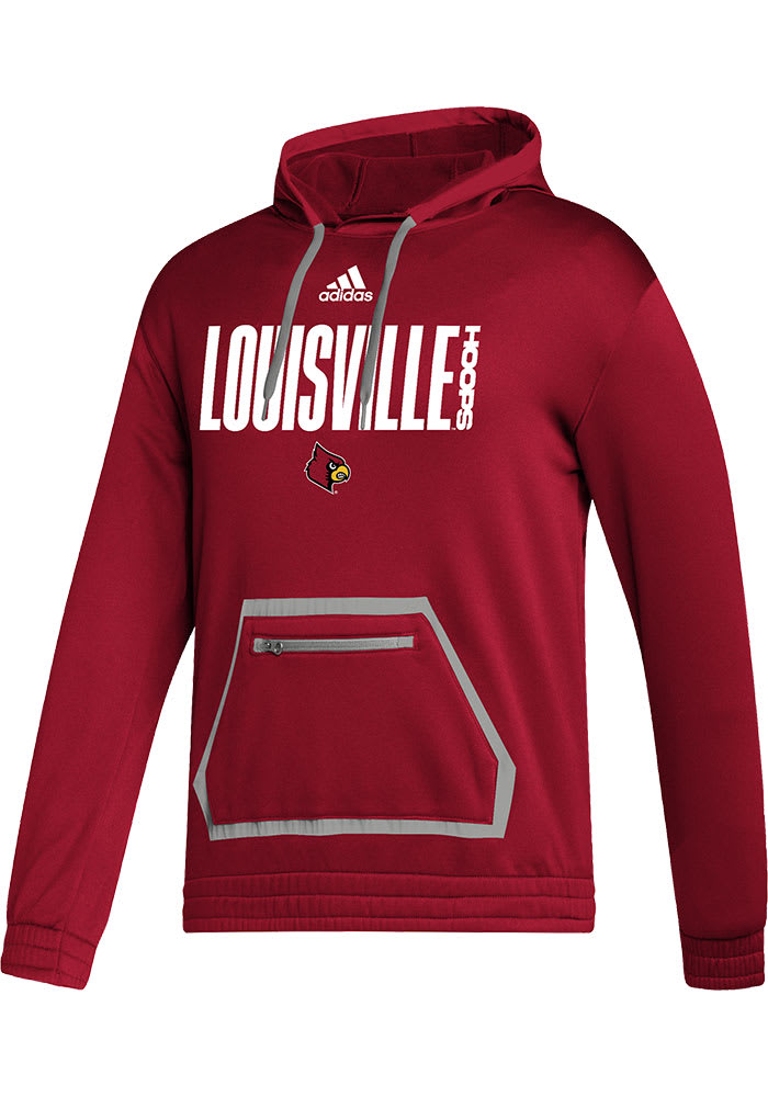 Adidas Indy (Adidas) Adidas Louisville Cardinals Red Locker Basketball Practice Hood, Red, 100% POLYESTER, Size L, Rally House