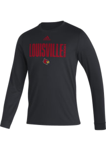 Adidas Louisville Cardinals Black Locker Basketball Practice Long Sleeve T-Shirt