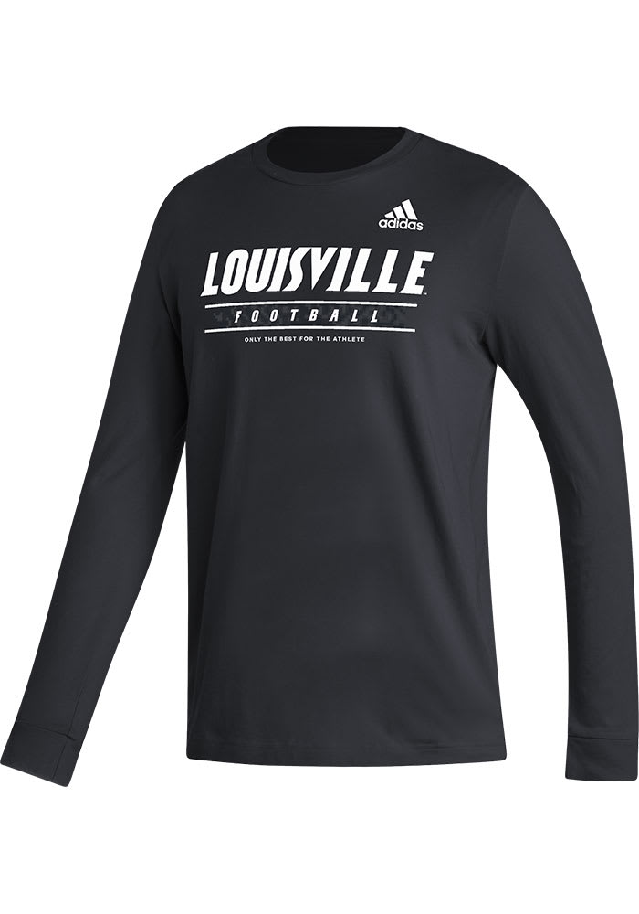 Adidas Louisville Cardinals Black Locker Football Practice Long Sleeve T-Shirt