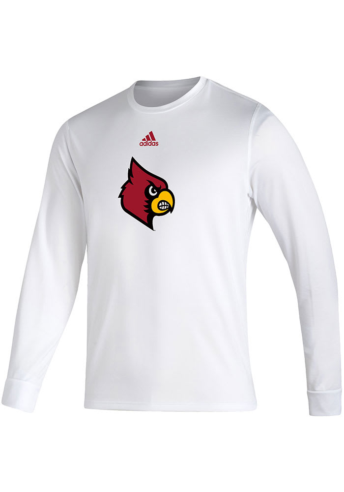 Adidas Louisville Cardinals White Locker Logo Long Sleeve T-Shirt
