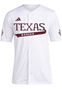 Adidas Texas A&amp;M Aggies Mens White Reverse Retro Baseball Jersey