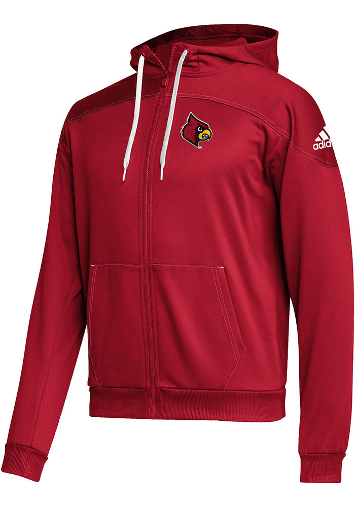 Adidas Indy (Adidas) Adidas Louisville Cardinals Red Stadium Long Sleeve Full Zip Jacket, Red, 100% POLYESTER, Size M, Rally House