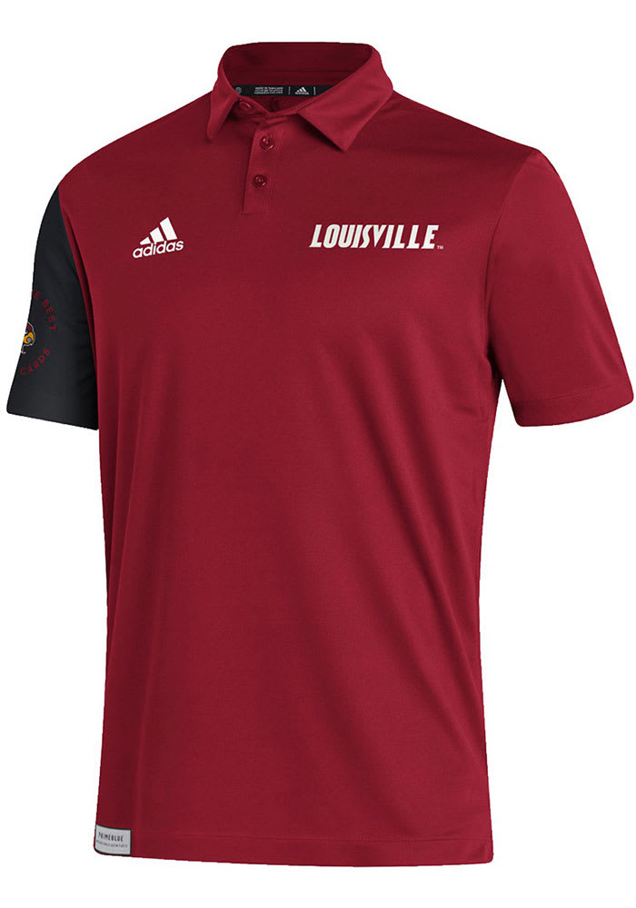 New Adidas Louisville Cardinals Men's Red Embroidered Short Sleeve