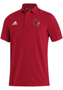 Adidas Louisville Cardinals Mens Red Stadium Coaches Short Sleeve Polo