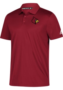 Adidas Louisville Cardinals Mens Red Grind Short Sleeve Polo
