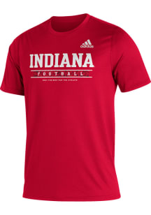 Adidas Indiana Hoosiers Red Locker Football Practice Short Sleeve T Shirt