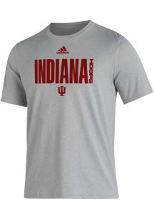 Adidas Indiana Hoosiers Grey Locker Basketball Practice Short Sleeve T Shirt