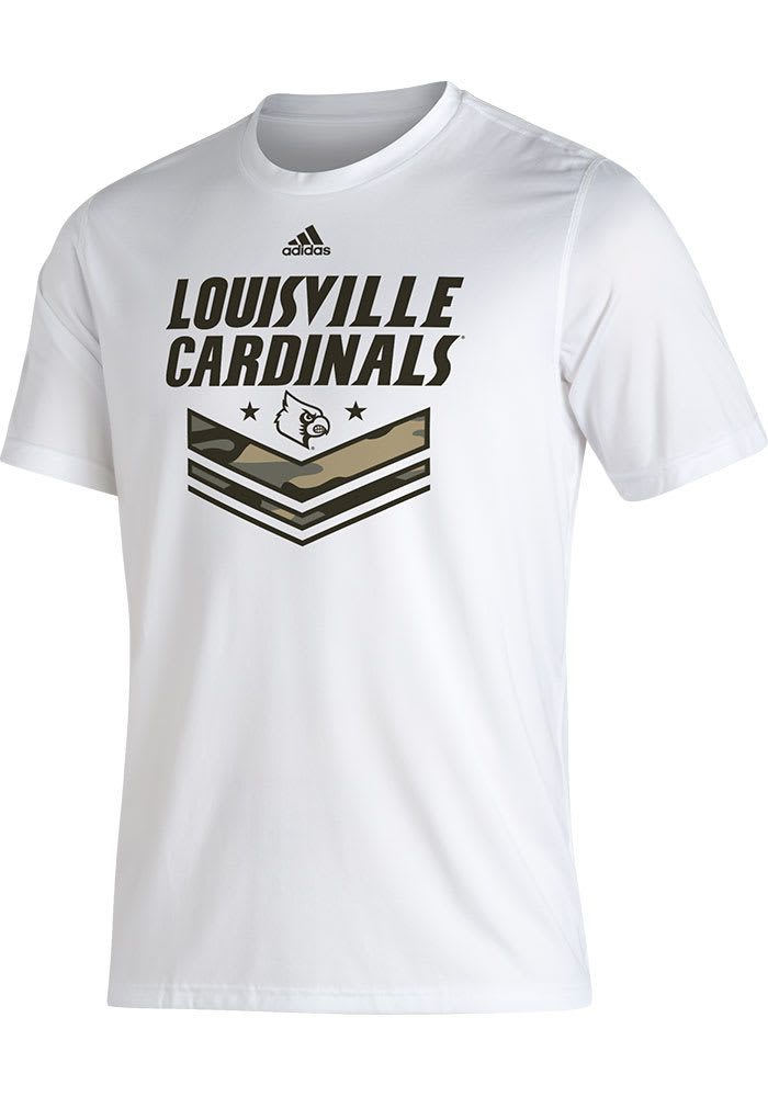 Adidas Louisville Cardinals White Camo Rank Short Sleeve T Shirt