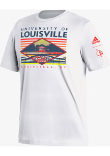 Adidas Louisville Cardinals White Wish You Were Here Short Sleeve T Shirt
