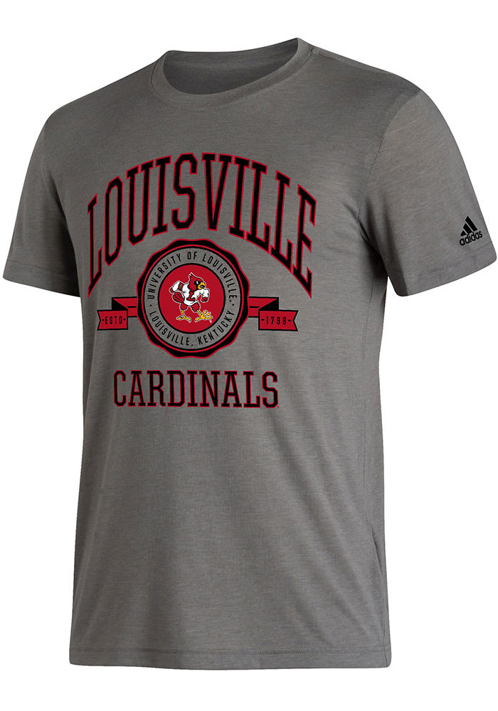 adidas Men's Louisville Cardinals Grey Blend T-Shirt