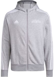 Adidas Kansas Jayhawks Mens Grey Limelight Long Sleeve Hoodie