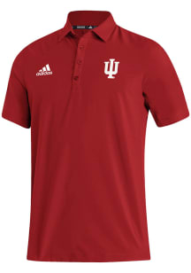 Mens Indiana Hoosiers Red Adidas Stadium Coaches Short Sleeve Polo Shirt