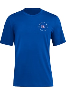 Adidas Kansas Jayhawks Blue Home Stack Short Sleeve Fashion T Shirt